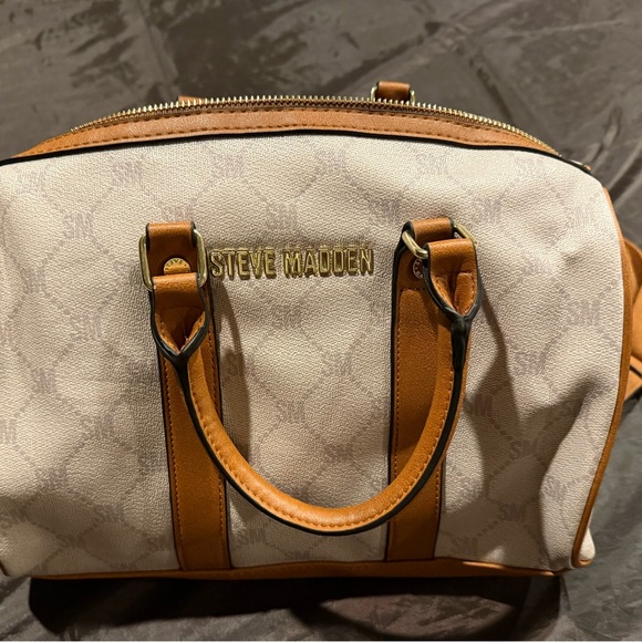 Steve Madden Handbags - Steve Madden Brown and Cream Satchel